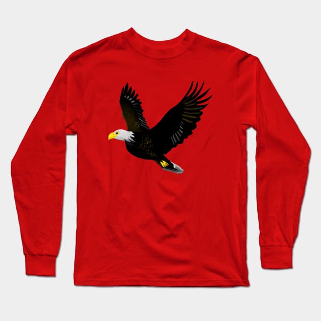 The Power of an Eagle - Red Long Sleeve T-Shirt by VicEllisArt